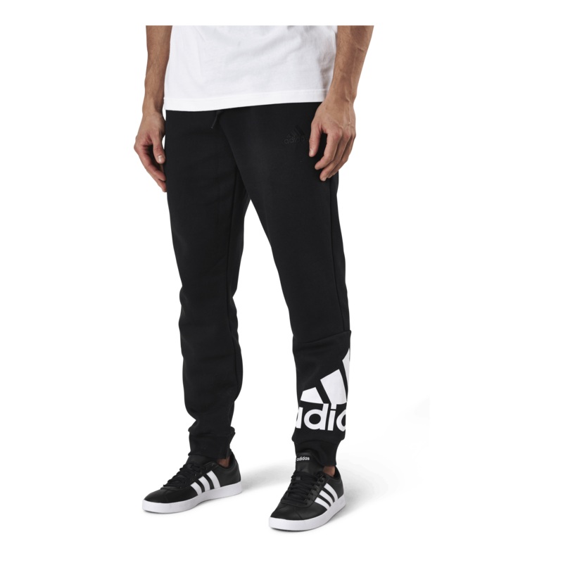 Essentials Tapered Cuff Logo Pants Black / White