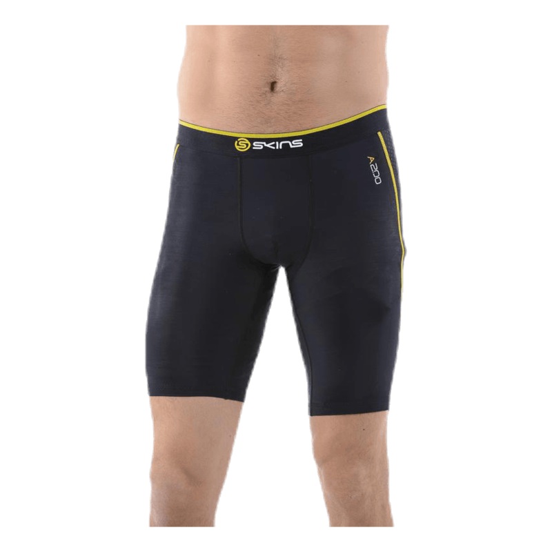 A200 Mens Compression Shorts Black/Yellow