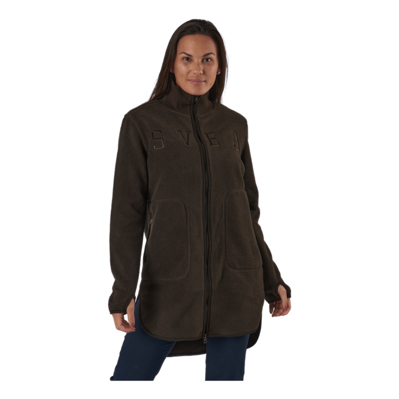 W. Long Pile Zip Sweat Brownie Bit