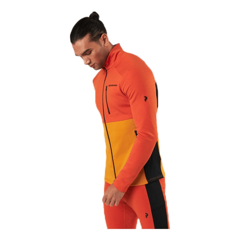 Vertical Mid Zip Jacket Orange