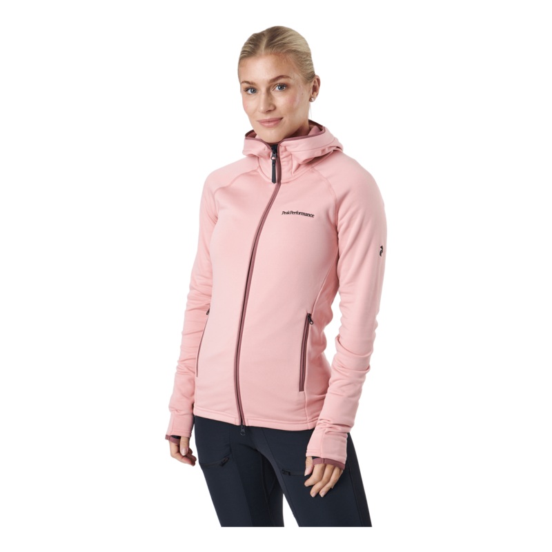W Chill Light Zip Hood Warm Blush/rose Brown