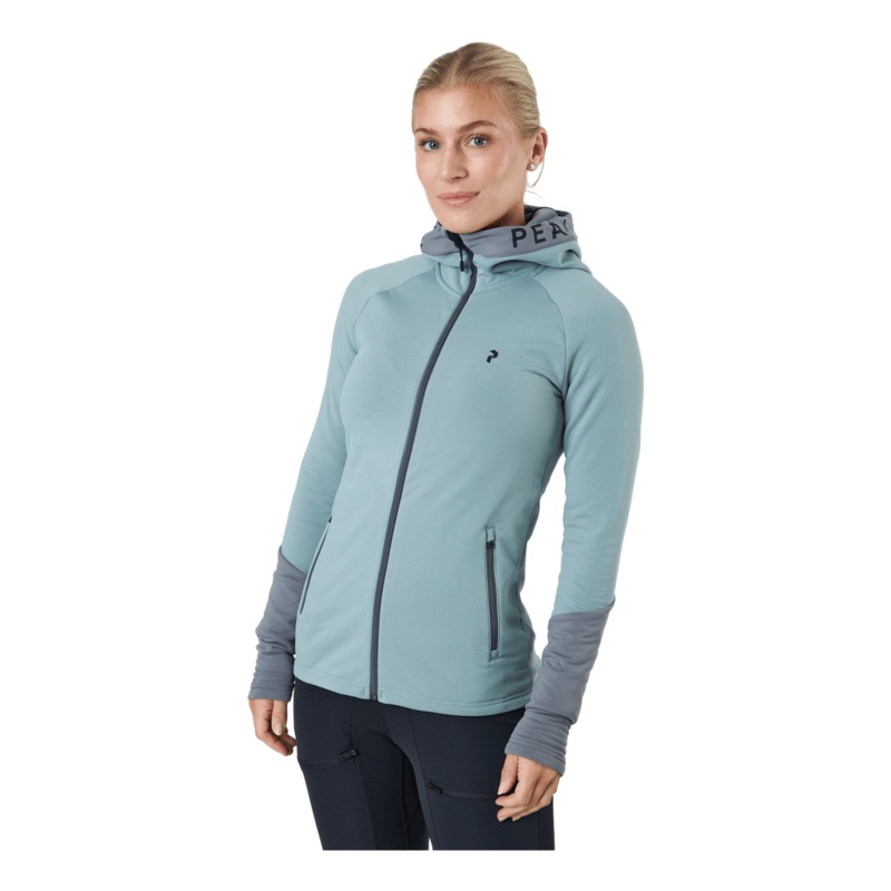 W Rider Zip Hood Ashen Green/quiet Grey