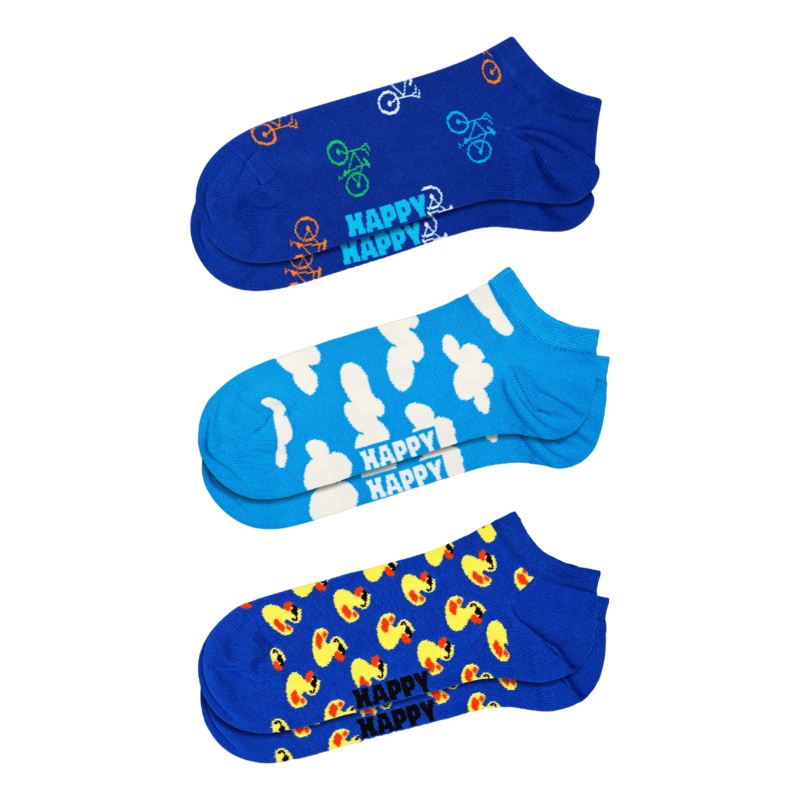 3-pack Bike Low Socks Blue|36-40|41-46