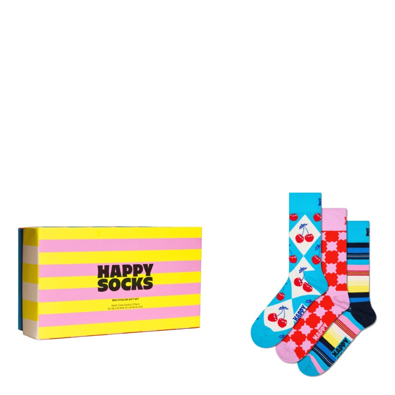 3-pack Checks And Stripes Gift Yellow