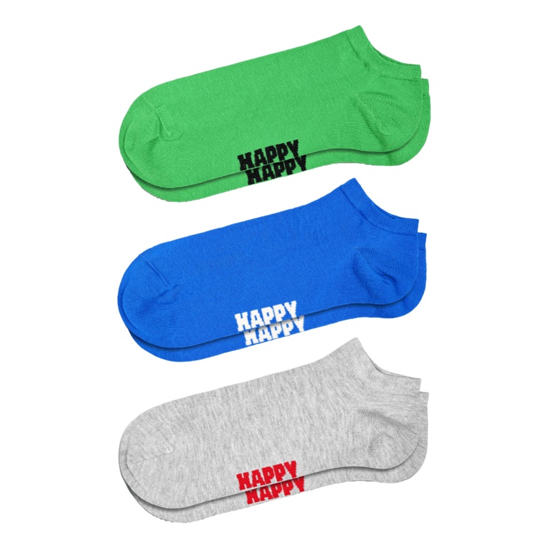 3-pack Solid Low Socks Grey|36-40|41-46