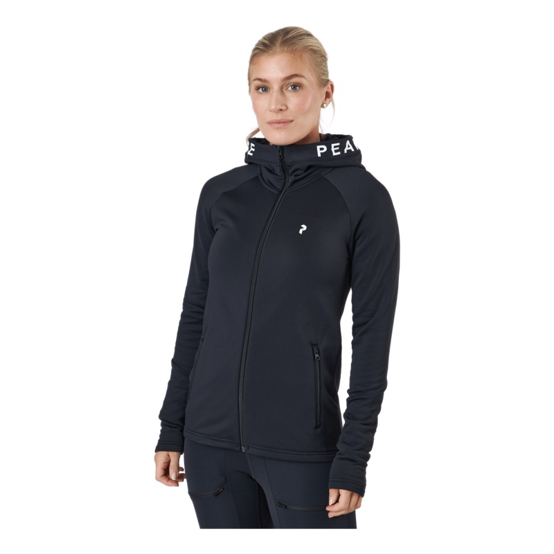 W Rider Mid Zip Hood Black|XS|XL