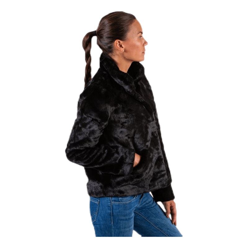 Vida Faux Fur Jacket Otw Black