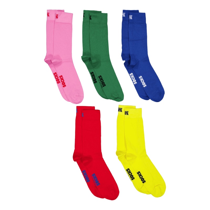 5-pack Solid Socks Blue|36-40|41-46