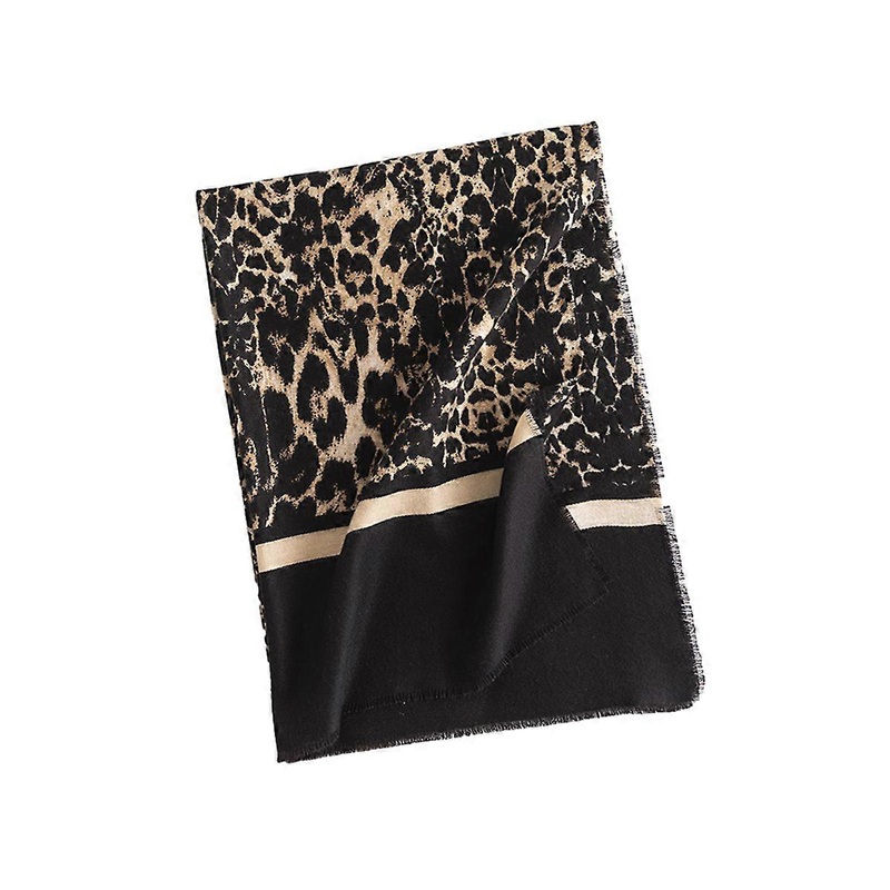 1 winter scarf leopard print faux cashmere scarf female warm neck shawl | Fruugo SG