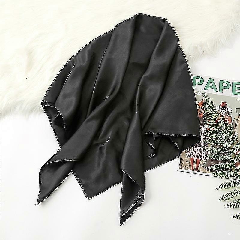 35 Inch Satin Head Scarves Large Vintage Square Scarf Silk Feeling Satin Black | Fruugo SG