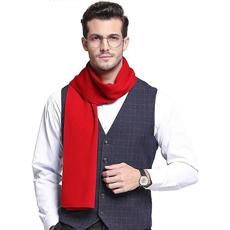 RIONA Men’s Winter Cashmere Feel Australian Merino Wool Soft Warm Knitted Scarf | Fruugo SG