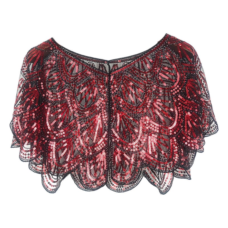 Sequined Sparking Tippet Beaded Sequins Flapper Party Shawls Church Prayer Shawls Stylish Layering Women’s  Red | Fruugo SG