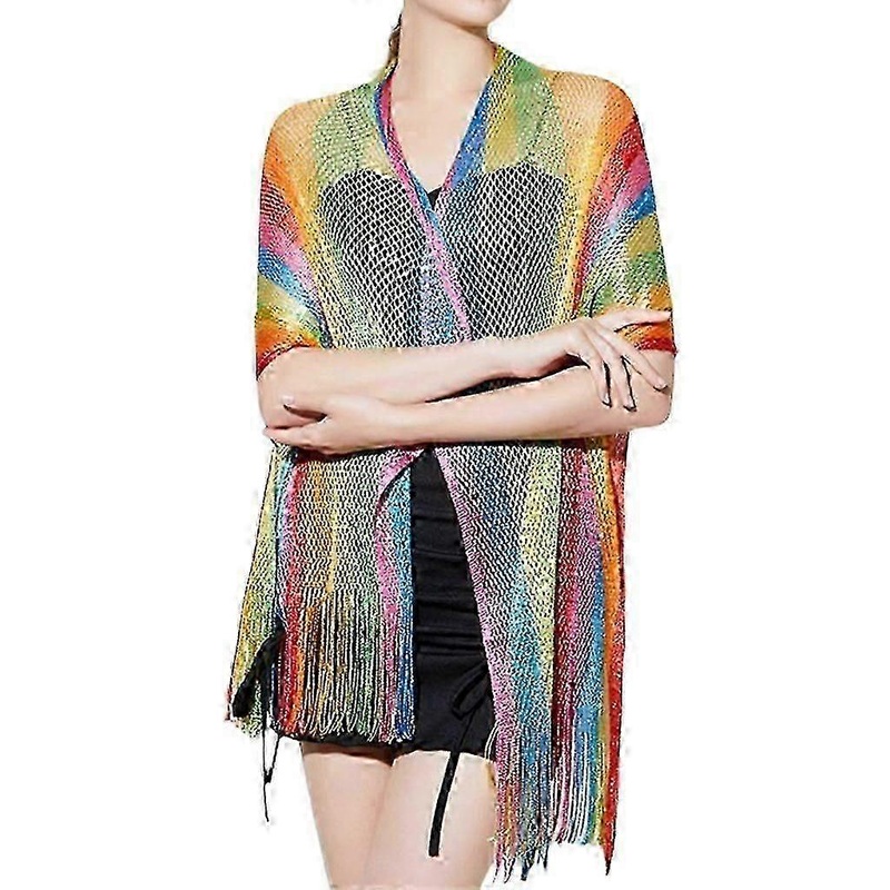 Trendy Rainbow Striped Scarf Shawl for Casual Wear | Fruugo SG