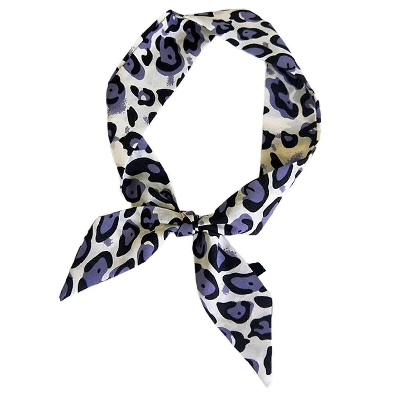 Unique Leopard Patterned Narrow Neck Scarf Decorative Neckerchief Daily Bag Decorations Fashion Clothing Accessory  3 blue leopard | Fruugo SG