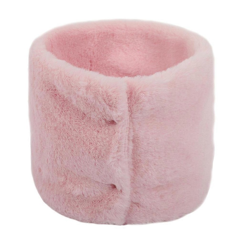 Winter Furry Plush Neck Warmer Solid Color Windproof Buttons Circle Loop Scarf  Pink | Fruugo SG