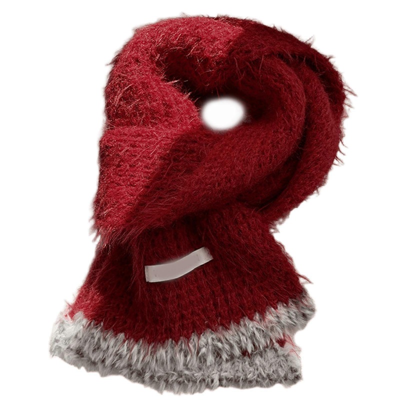 Winter Furry Scarf Soft Comfortable Warm Collar Thicken Scarf Unisex Fashion Accessory Photo Props Acrylic Knit  Burgundy | Fruugo SG