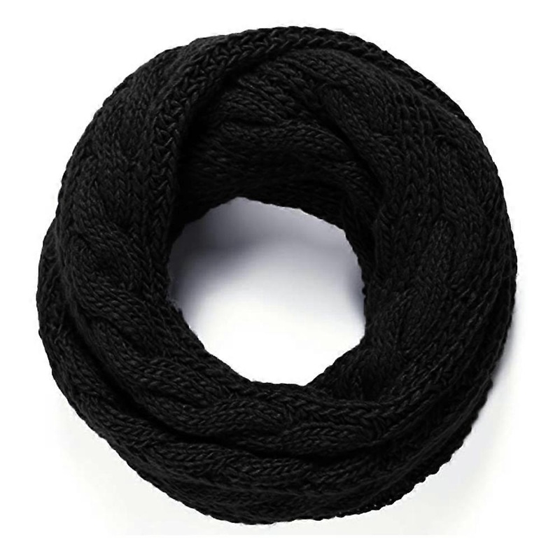 Winter Warmth and Thickened Bib Two Circles Woolen Twist Scarf Black | Fruugo SG