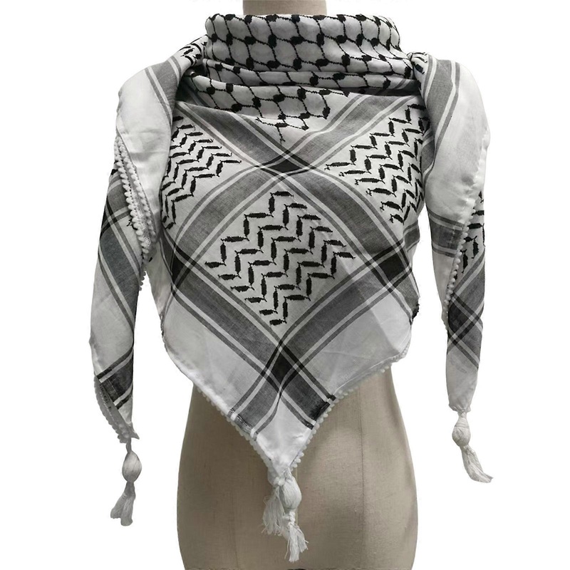 Arabian Shemagh Scarf for Adult Unisex Desert Headscarf Dustproof Traditional Headwrap Arabian Shawl for Cultural Event  Black and white ball | Fruugo SG