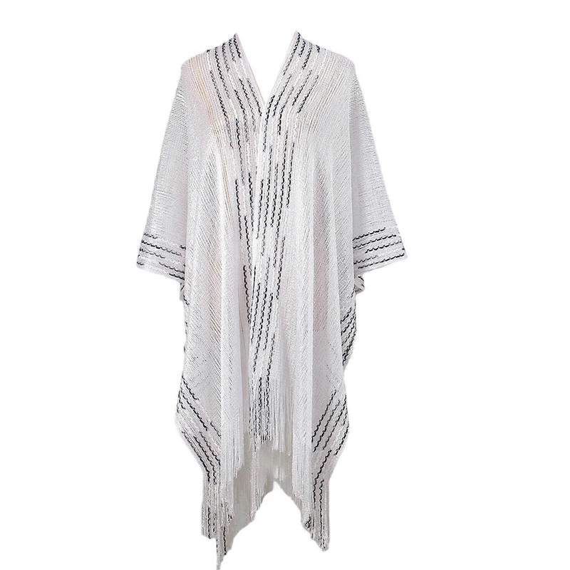 Elegant Sequined Oversized Shawl Scarf Shoulder Wrap For Women Evening Party Eye Catching Cashmere Shawl for Night Event  White | Fruugo SG