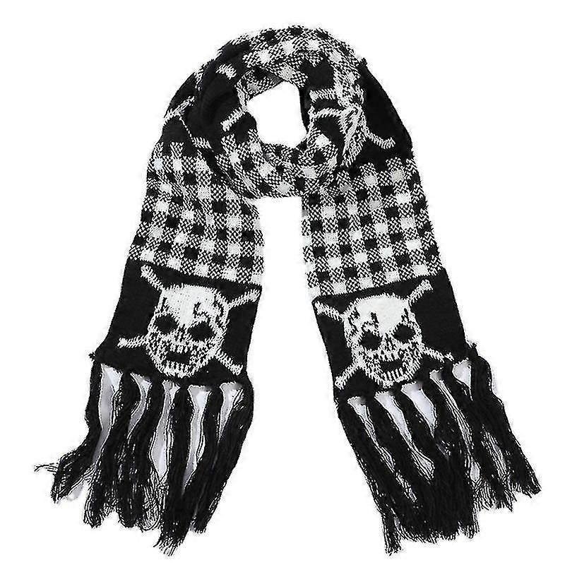 Knitted Scarf Winter Skull Crossbones Winter Scarf For Men Cold Weather | Fruugo SG