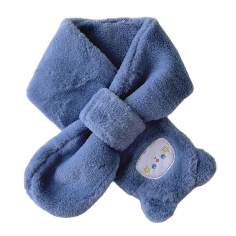Korean Children’s Gloves/Scarf 2024 Winter Cartoon Bear Neck Scarf / Integrated Full Finger Mitts for Boys Girls  Blue scarf | Fruugo SG