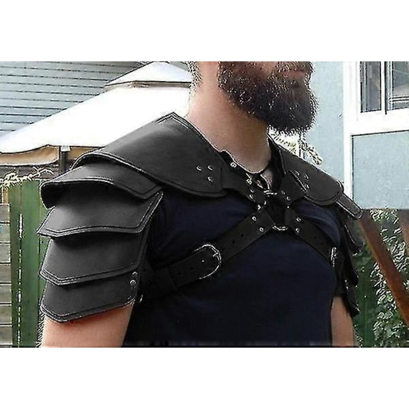 Medieval Viking Leather Double Shoulder Armor Steampunk Vintage Leather Harness Retro Spartacus Warrior Gladiator Leather Armor Fashion L | Fruugo SG
