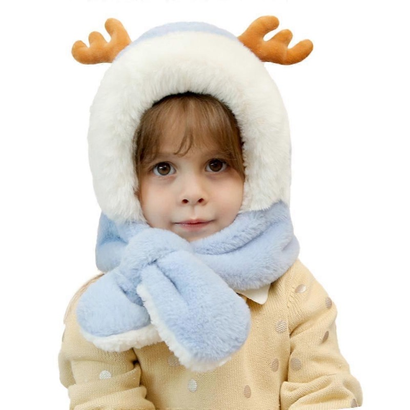 Soft lined winter warm hat with cute antlers for children girls boys | Fruugo SG