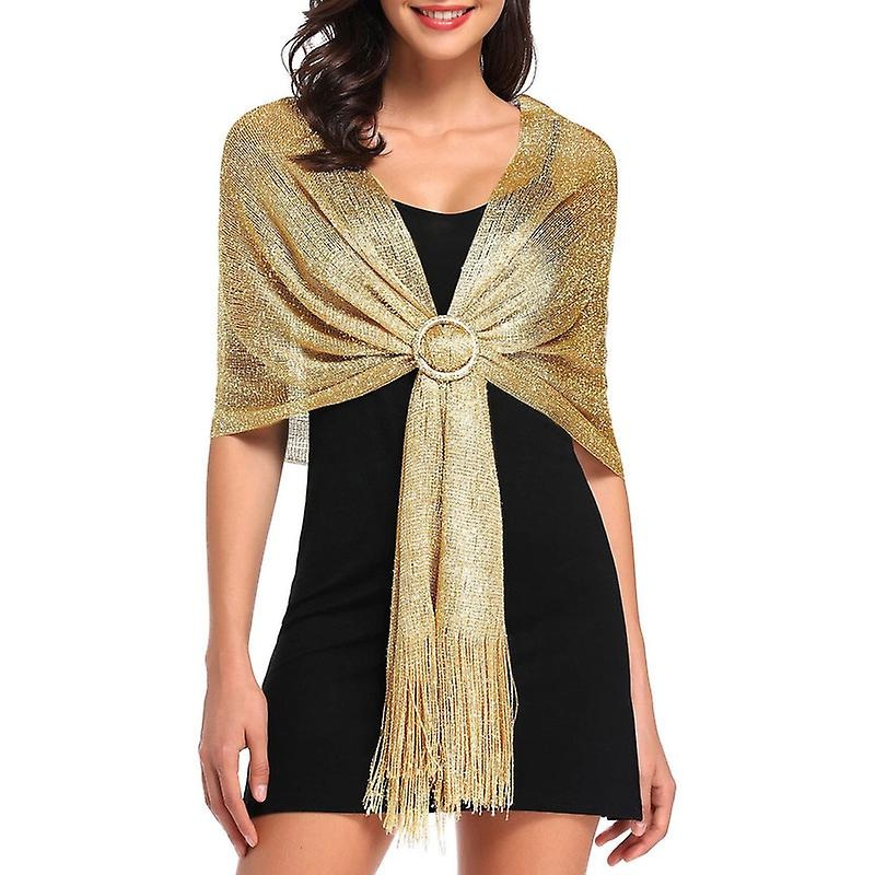 Sparkling Metallic Shawls And Wraps With Buckle For Evening Party Dresses Wedding Party | Fruugo SG