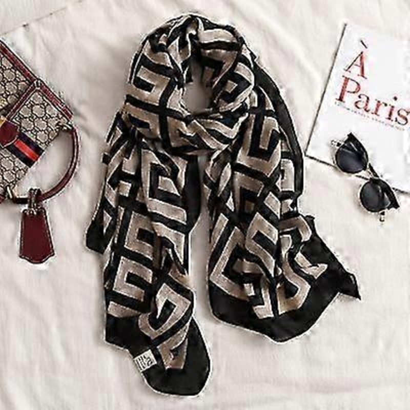 Women’s Plaid Scarf Summer Sun Protection Spring Autumn Fashion Shawl Thin Cotton Linen Silk Scarf 180x90cm | Fruugo SG