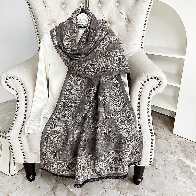 Women’s Scarf Shawl Outer Match Winter Office Nap Blanket Cheongsam Blanket Cashmere-like Tassel Warm Scarf | Fruugo SG