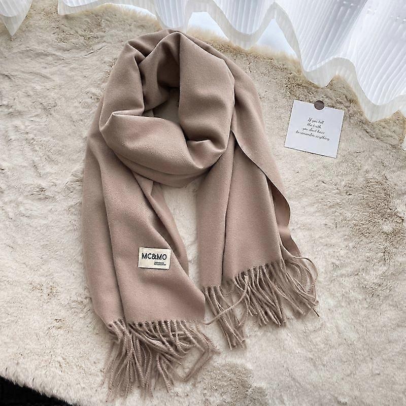 Women’s Thick Soft Wool Cashmere Shawl Scarf – Warm Solid Shawl-Khaki | Fruugo SG