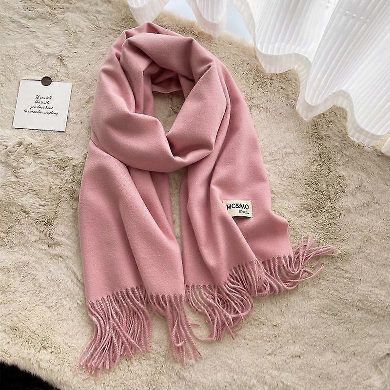 Women’s Thick Soft Wool Cashmere Shawl Scarf – Warm Solid Shawl-Pink | Fruugo SG