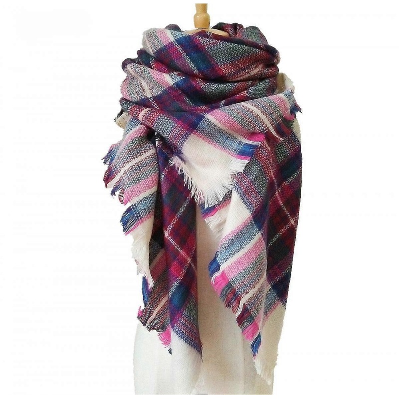Women Tartan Scarf – Winter Long Scarves Plaid Warm Wraps Wool British Style For Ladies Spinning Tassel Shawl Long Stole,09 | Fruugo SG