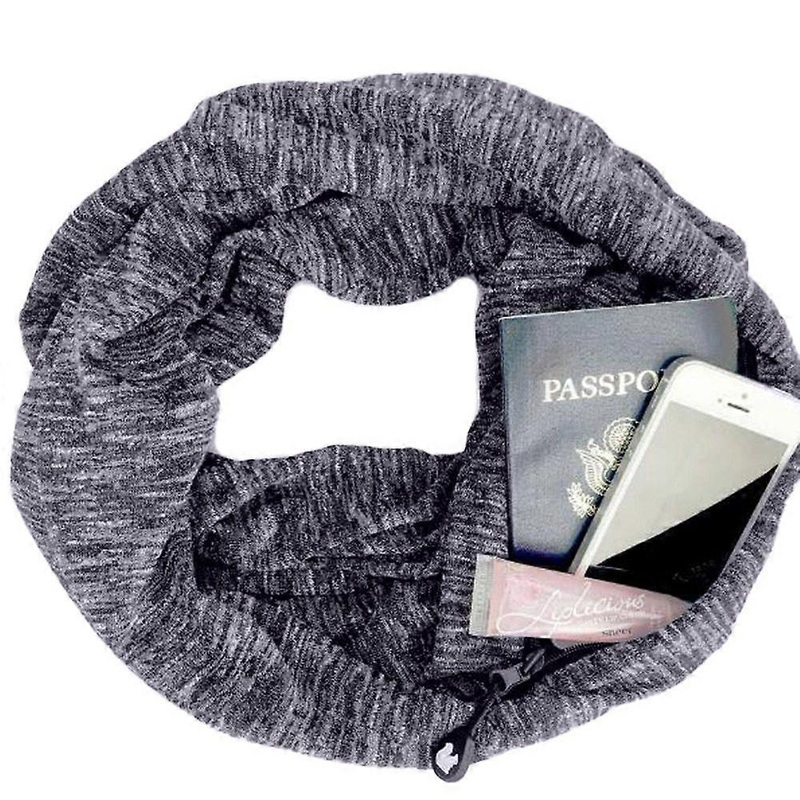 Women Winter Convertible Infinity Scarf With Pocket Loop Scarf Zipper Pocket | Fruugo SG