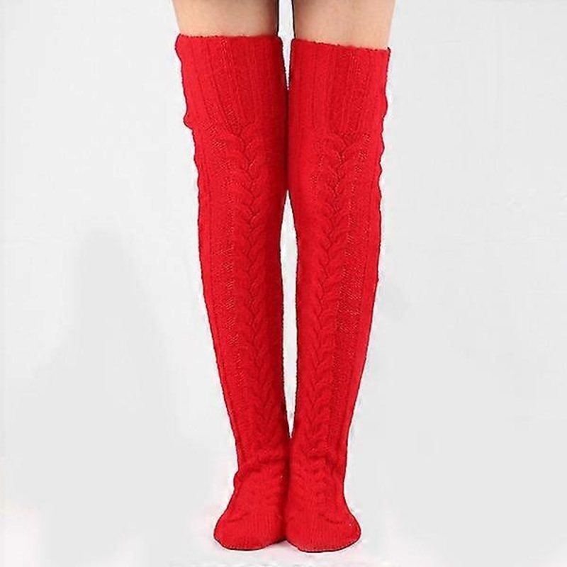 Womens Thigh High Woolen Socks Knitted Over The Knee Long For | Fruugo SG