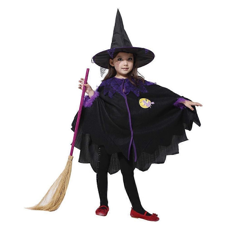 2 Pcs Kids Cosplay Witch Poncho Set Halloween Cape and Hat Show Costume | Fruugo SG