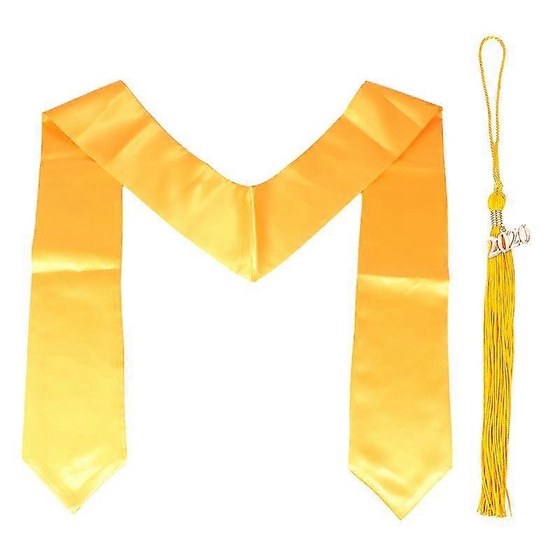 2pcs Bachelor Graduation Gown Stole Tassel Plain Graduation Stole For Bachelor Graduation Students (Golden) | Fruugo SG