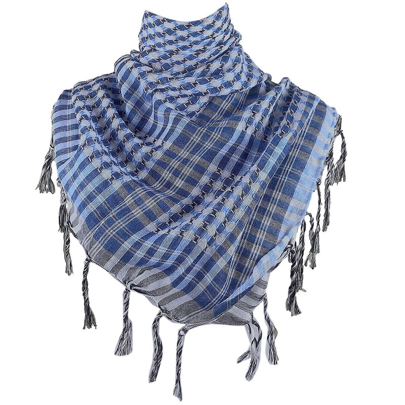 Colorblock Houndstooth Pattern Shemagh Scarf with Tassels Desert Scarves Arabian Shawl Wrap Neckerchief Neck Head Wrap  Sky Blue | Fruugo SG