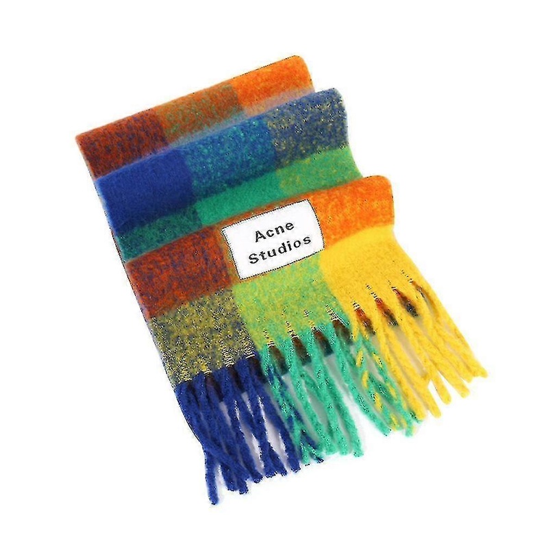 Colorful Plaid Scarf Warm Fringe Shawl Long Ladies Scarf | Fruugo SG