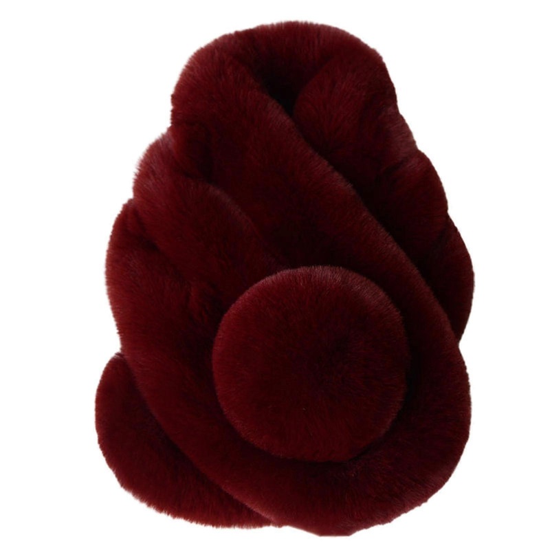 Farfi Faux Fur Solid Color Winter Scarf Plush Ball Wide Thickened Furry Scarf Wrap Fashion Accessories | Fruugo SG