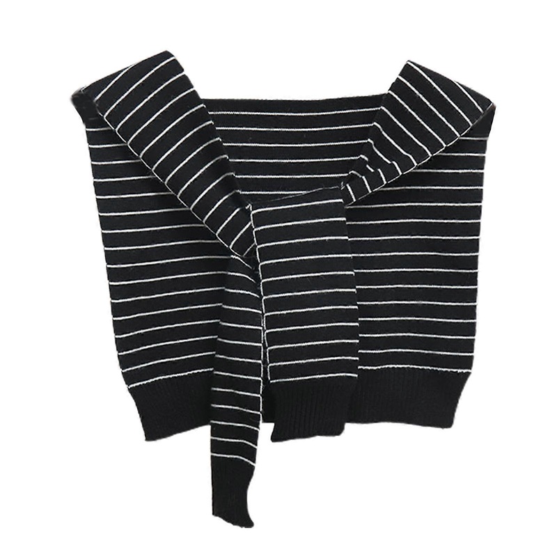 Female Knitted Casual Shawl Decorative Long Sleeve Shawl Scarf Wrap Outerwear Shawls Basic Universal Size Cape for Women  striped black | Fruugo SG