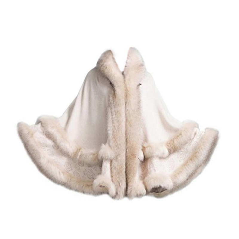 Ladies’ Hooded Shawls Winter Warm Cardigan with Faux Fur Trimming Warm Coat | Fruugo SG