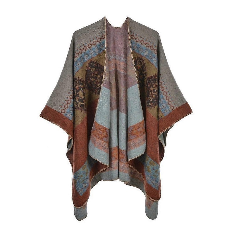 Nodic Pashmina Shawl Wrap Winter Warm Poncho Open Front Cape for Lady | Fruugo SG