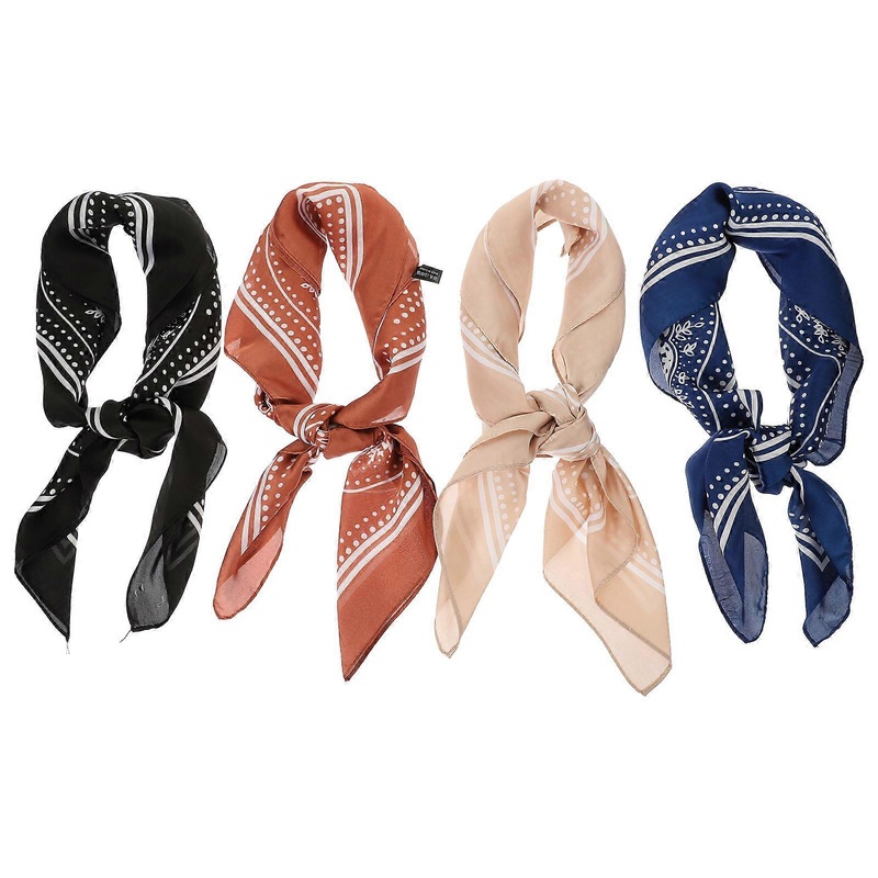 Scarf Women Silk Scarves Brown Color Square Shape Reusable And Durable 4Set | Fruugo SG