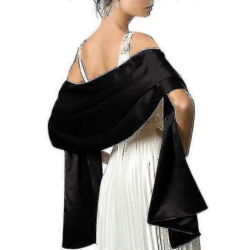 soft satin silk scarve suitable for dresses women accessories black | Fruugo SG