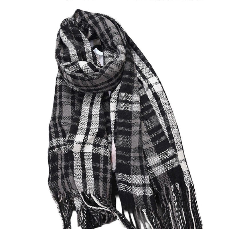 Women’s Fashion Long Shawl Big Grid Printed fringe Winter Warm Lattice Large Scarf | Fruugo SG
