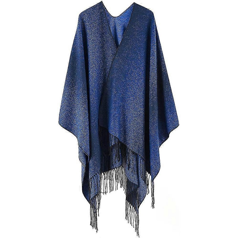 Women’s Stylish Open Front Cape Oversize Knitted Shawl Wrap For Women | Fruugo SG