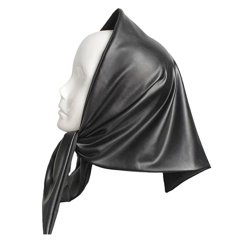 Womens Winter Scarf Warm Scarf Half Shawls Triangle Scarves Faux Leather Head Wrap Bandana Head Cover  Black | Fruugo SG