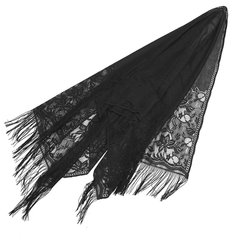Wrap Scarf For Women Casual Flower Lace Scarf Black 183x63cm Neck Wrap 1Pack | Fruugo SG