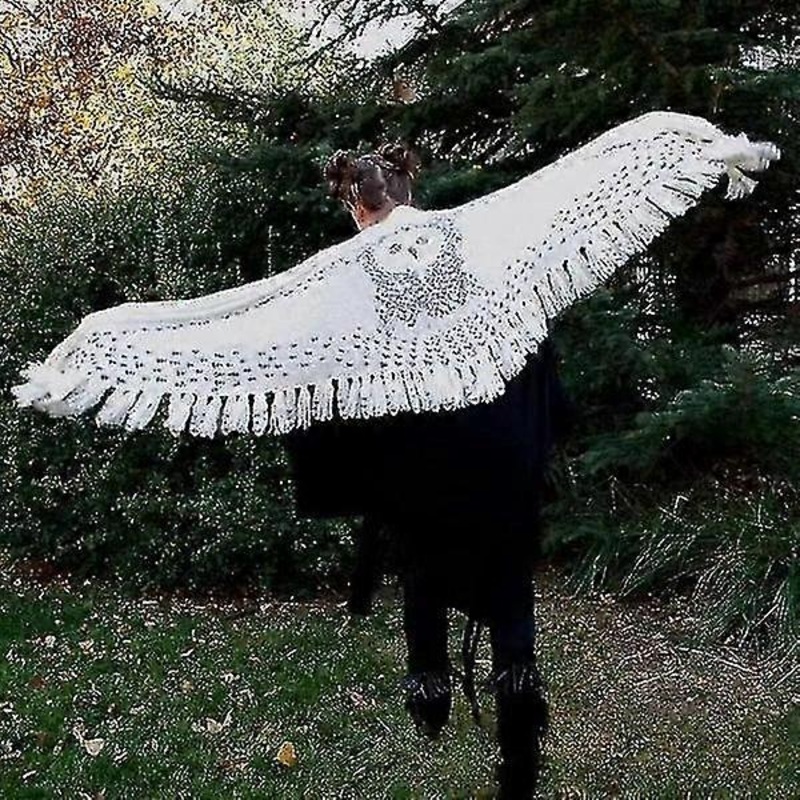 160cm Retro Owl Scarf, Hedwig Knitting Pattern Thick Warm Winter Scarf, Wrap Tassel Scarves Knitted Ladies Shawl | Fruugo SG
